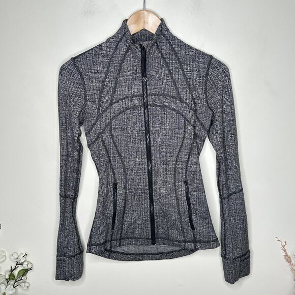 LULULEMON Define Jacket Ritual Jacquard Luon Black White Sz 4 {3G25} - Picture 2 of 5